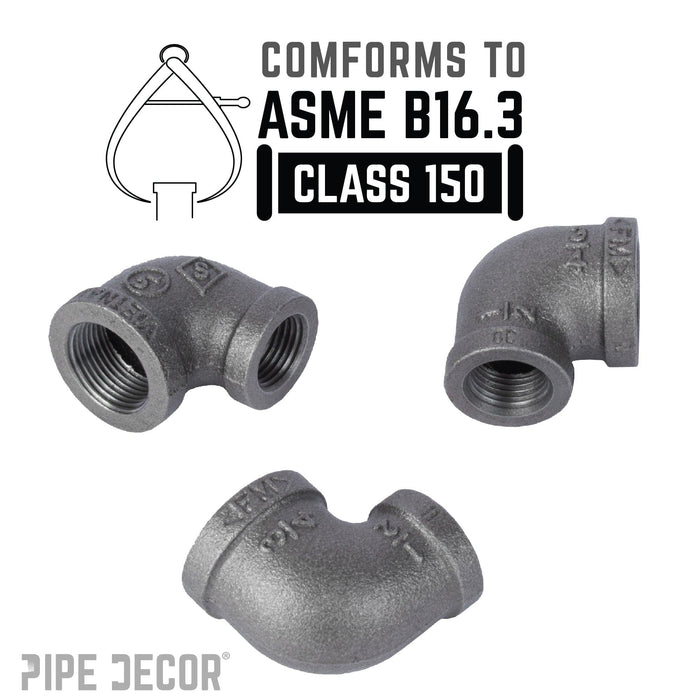 3/4 in. x 1/2 in. Black Reducing Elbow - Sweatfully