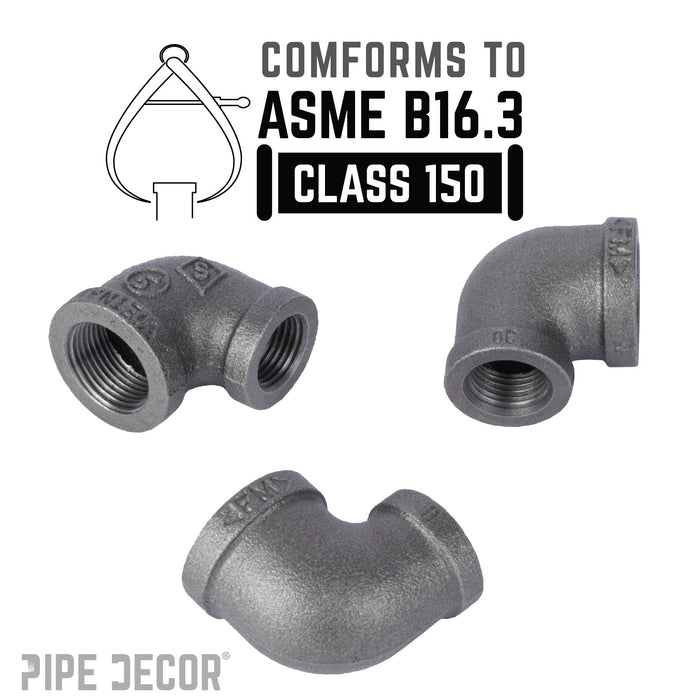 3/4 in. x 3/8 in. Black Reducing Elbow - Sweatfully