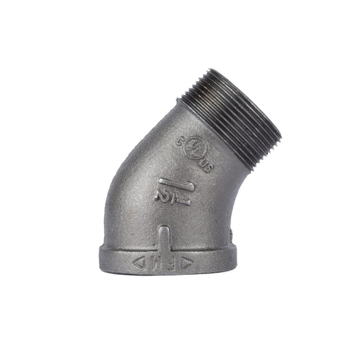 1 1/2 in. Black 45 Degree Street Elbow - Sweatfully