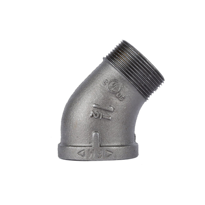 1 1/2 in. Black 45 Degree Street Elbow - Sweatfully