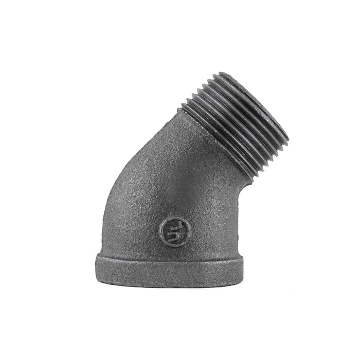 1 in. Black 45 Degree Street Elbow - Sweatfully