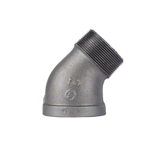 2 in. Black 45 Degree Street Elbow - Sweatfully