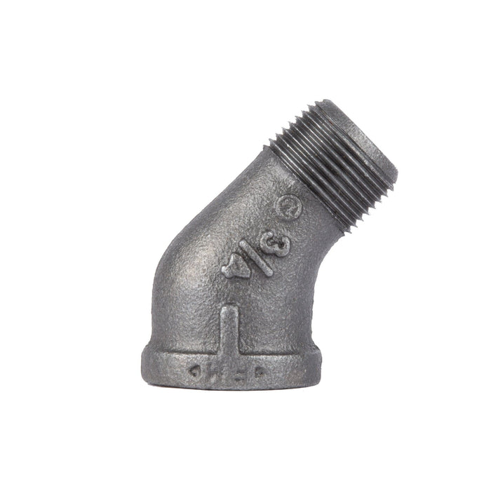 3/4 in. Black 45 Degree Street Elbow - Sweatfully