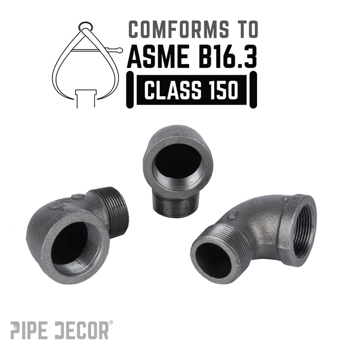 1 1/2 in. Black 90 Degree Street Elbow - Sweatfully