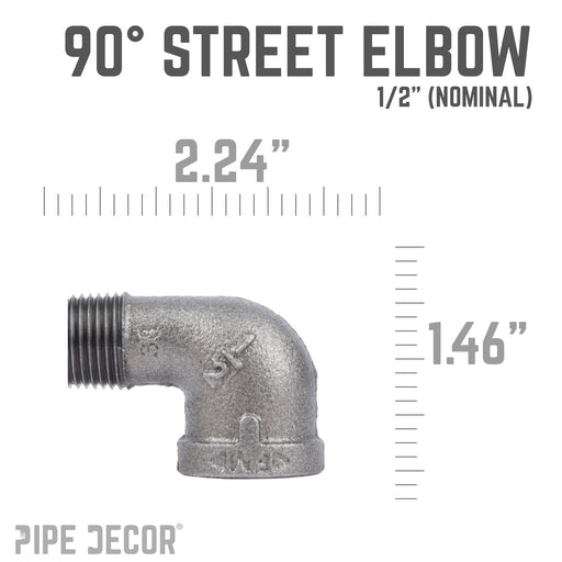 1/2 in. Black 90 Degree Street Elbow - Sweatfully