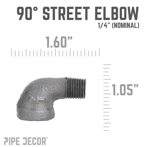 1/4 in. Black 90 Degree Street Elbow - Sweatfully