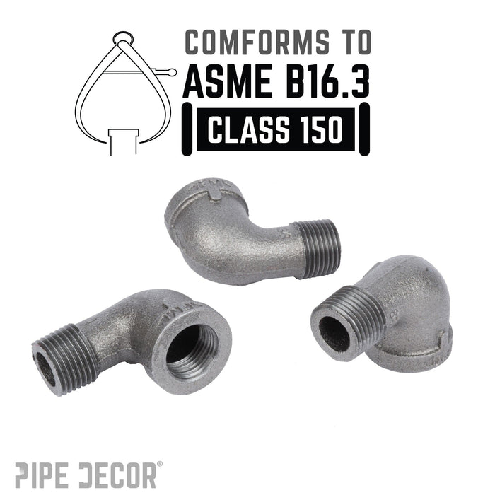 3/8 in. Black 90 Degree Street Elbow - Sweatfully