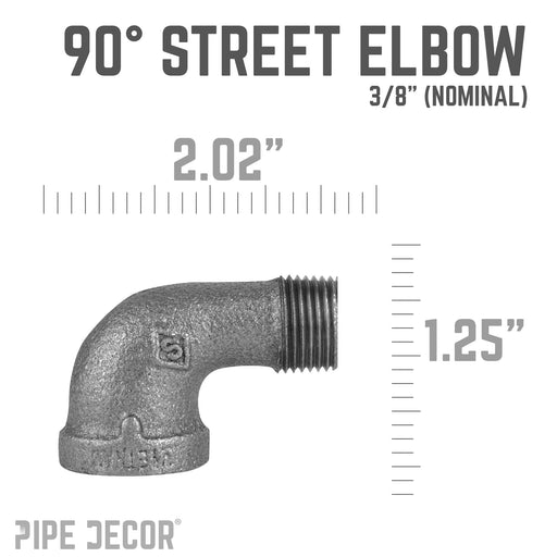 3/8 in. Black 90 Degree Street Elbow - Sweatfully
