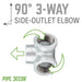 1/2 in. Galvanized Side Outlet Elbow - Sweatfully