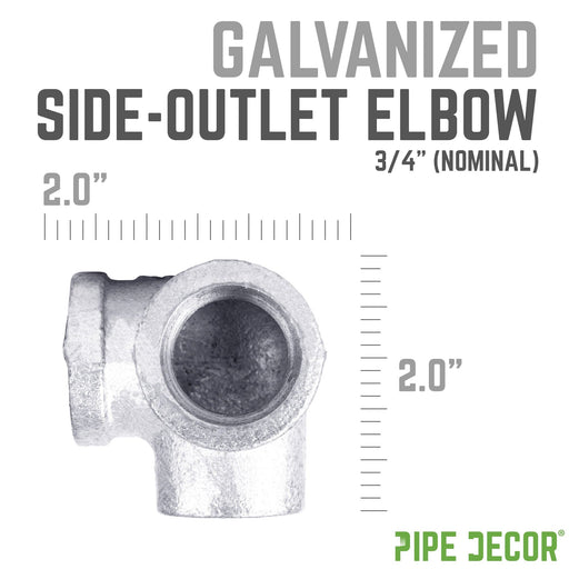 3/4 in. Galvanized Side Outlet Elbow - Sweatfully