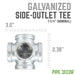 1 1/4 in. Galvanized Iron Side Outlet Tee - Sweatfully