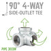 1 1/4 in. Galvanized Iron Side Outlet Tee - Sweatfully