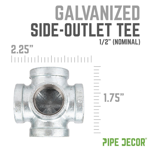 1/2 in. Galvanized Iron Side Outlet Tee - Sweatfully