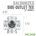 1/2 in. Galvanized Iron Side Outlet Tee - Sweatfully