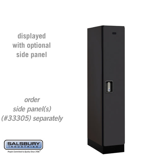 Salsbury 12" Wide Single Tier Designer Wood Locker - 1 Wide - 5 Feet High - 21 Inches Deep - Black - Silver Electronic Locks - Sweatfully