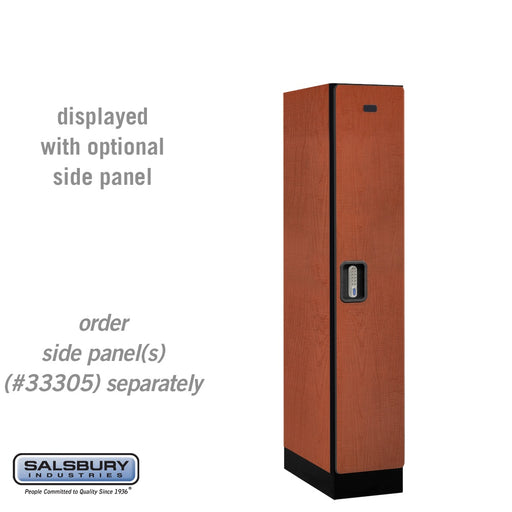 Salsbury 12" Wide Single Tier Designer Wood Locker - 1 Wide - 5 Feet High - 21 Inches Deep - Cherry - Silver Electronic Locks - Sweatfully