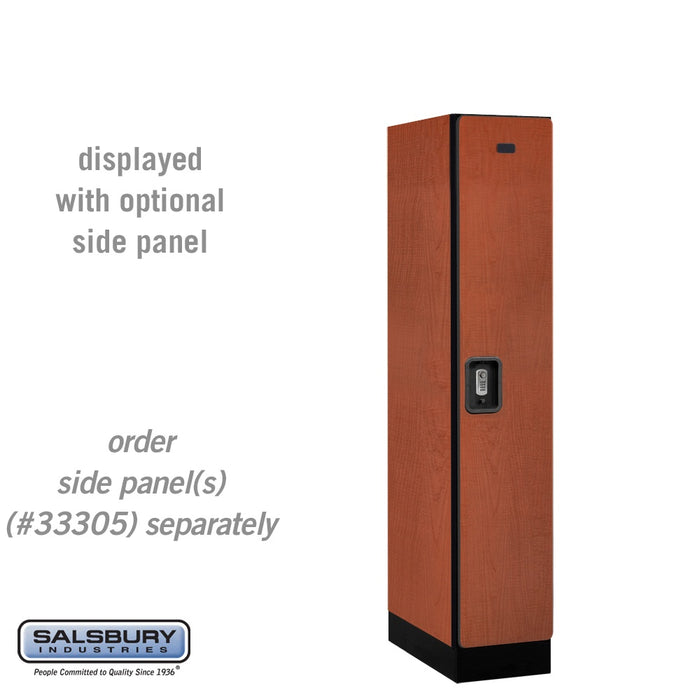 Salsbury 12" Wide Single Tier Designer Wood Locker - 1 Wide - 5 Feet High - 21 Inches Deep - Cherry - Silver Resettable Combination Locks - Sweatfully