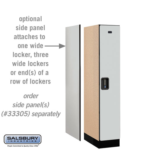 Salsbury 12" Wide Single Tier Designer Wood Locker - 1 Wide - 5 Feet High - 21 Inches Deep - Gray - Black Electronic Locks - Sweatfully
