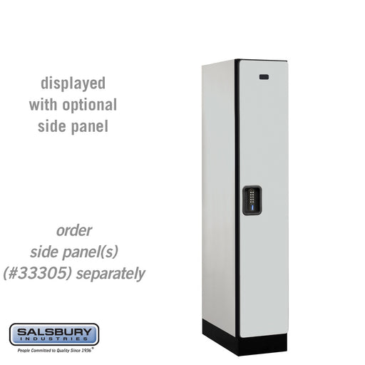 Salsbury 12" Wide Single Tier Designer Wood Locker - 1 Wide - 5 Feet High - 21 Inches Deep - Gray - Black Electronic Locks - Sweatfully