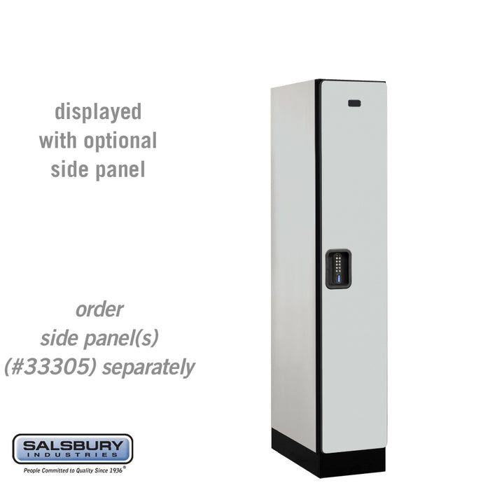 Salsbury 12" Wide Single Tier Designer Wood Locker - 1 Wide - 5 Feet High - 21 Inches Deep - Gray - Black Electronic Locks - Sweatfully