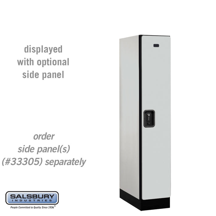 Salsbury 12" Wide Single Tier Designer Wood Locker - 1 Wide - 5 Feet High - 21 Inches Deep - Gray - Black Resettable Combination Locks - Sweatfully