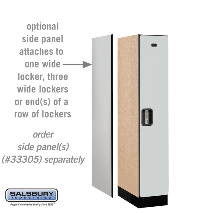 Salsbury 12" Wide Single Tier Designer Wood Locker - 1 Wide - 5 Feet High - 21 Inches Deep - Gray - Silver Electronic Locks - Sweatfully