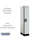 Salsbury 12" Wide Single Tier Designer Wood Locker - 1 Wide - 5 Feet High - 21 Inches Deep - Gray - Silver Electronic Locks - Sweatfully