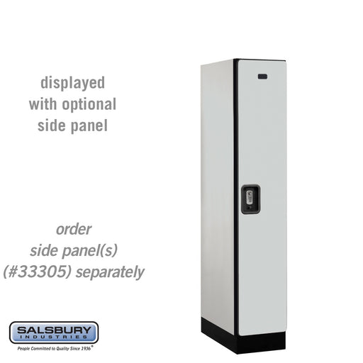 Salsbury 12" Wide Single Tier Designer Wood Locker - 1 Wide - 5 Feet High - 21 Inches Deep - Gray - Silver Resettable Combination Locks - Sweatfully