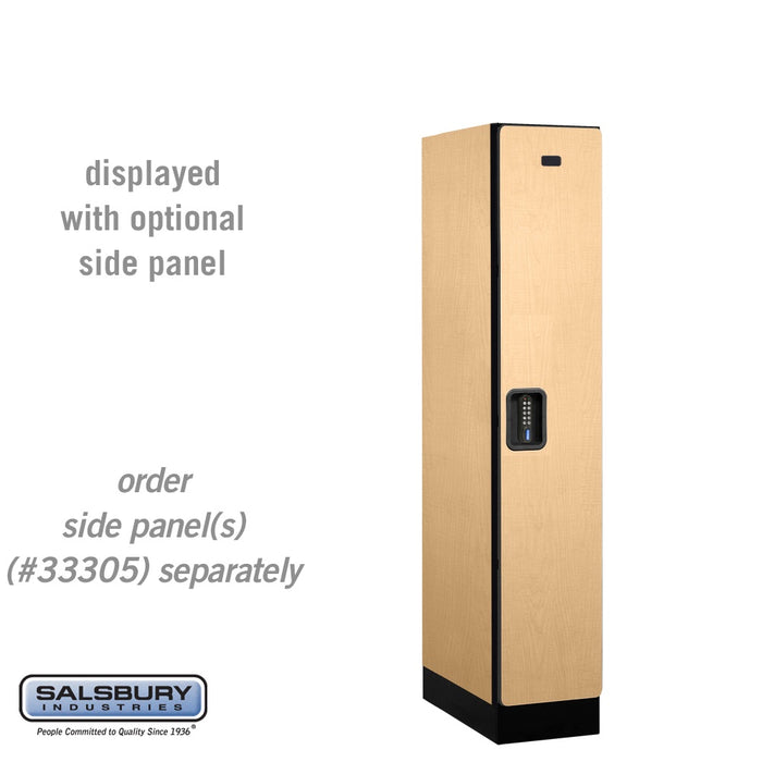 Salsbury 12" Wide Single Tier Designer Wood Locker - 1 Wide - 5 Feet High - 21 Inches Deep - Maple - Black Electronic Locks - Sweatfully