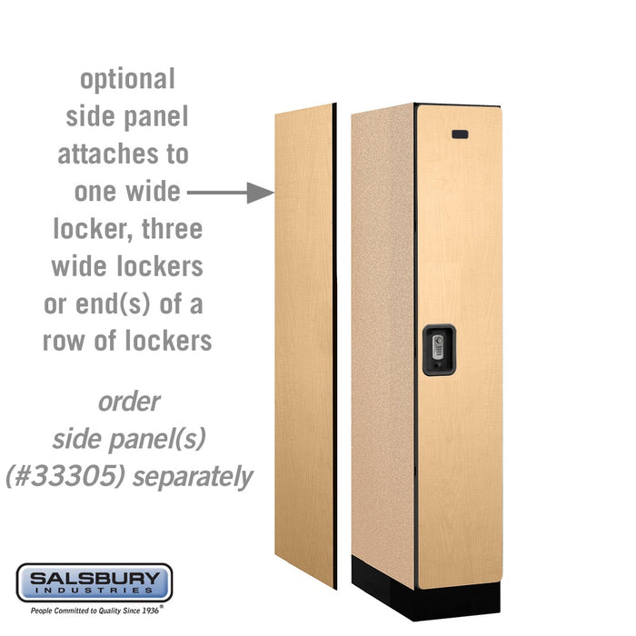 Salsbury 12" Wide Single Tier Designer Wood Locker - 1 Wide - 5 Feet High - 21 Inches Deep - Maple - Silver Resettable Combination Locks - Sweatfully