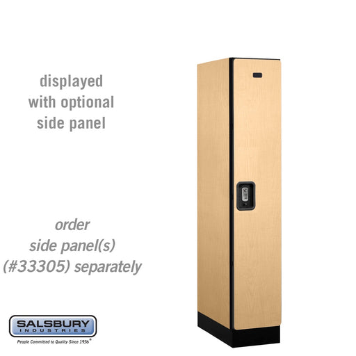 Salsbury 12" Wide Single Tier Designer Wood Locker - 1 Wide - 5 Feet High - 21 Inches Deep - Maple - Silver Resettable Combination Locks - Sweatfully