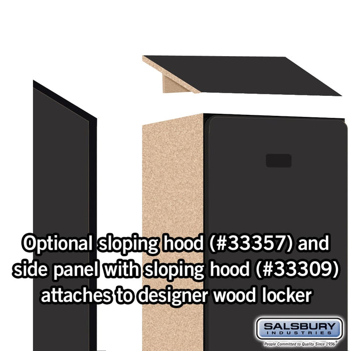 Salsbury 12" Wide Single Tier Designer Wood Locker - 1 Wide - 5 Feet High - 15 Inches Deep - Black - Hasps - Sweatfully