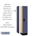 Salsbury 12" Wide Single Tier Designer Wood Locker - 1 Wide - 5 Feet High - 15 Inches Deep - Blue - Hasps - Sweatfully