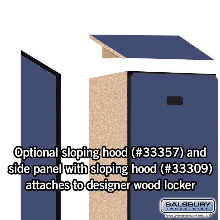 Salsbury 12" Wide Single Tier Designer Wood Locker - 1 Wide - 5 Feet High - 15 Inches Deep - Blue - Hasps - Sweatfully