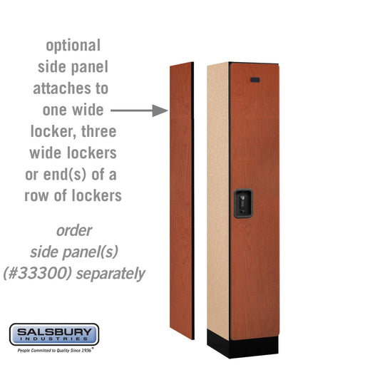 Salsbury 12" Wide Single Tier Designer Wood Locker - 1 Wide - 5 Feet High - 15 Inches Deep - Cherry - Black Resettable Combination Locks - Sweatfully