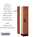 Salsbury 12" Wide Single Tier Designer Wood Locker - 1 Wide - 5 Feet High - 15 Inches Deep - Cherry - Silver Resettable Combination Locks - Sweatfully