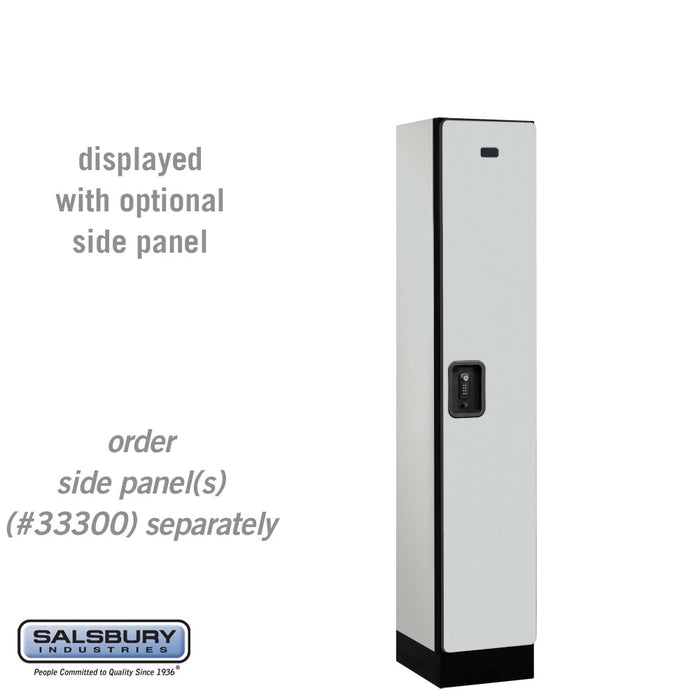 Salsbury 12" Wide Single Tier Designer Wood Locker - 1 Wide - 5 Feet High - 15 Inches Deep - Gray - Black Resettable Combination Locks - Sweatfully