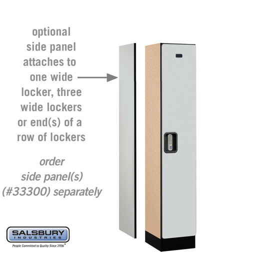 Salsbury 12" Wide Single Tier Designer Wood Locker - 1 Wide - 5 Feet High - 15 Inches Deep - Gray - Silver Electronic Locks - Sweatfully