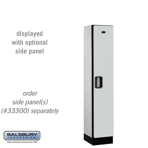 Salsbury 12" Wide Single Tier Designer Wood Locker - 1 Wide - 5 Feet High - 15 Inches Deep - Gray - Silver Electronic Locks - Sweatfully