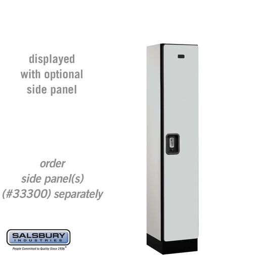 Salsbury 12" Wide Single Tier Designer Wood Locker - 1 Wide - 5 Feet High - 15 Inches Deep - Gray - Silver Resettable Combination Locks - Sweatfully