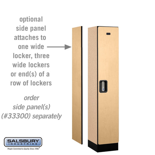 Salsbury 12" Wide Single Tier Designer Wood Locker - 1 Wide - 5 Feet High - 15 Inches Deep - Maple - Silver Electronic Locks - Sweatfully