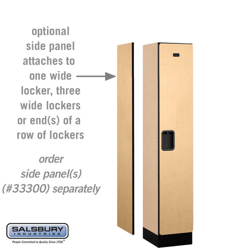 Salsbury 12" Wide Single Tier Designer Wood Locker - 1 Wide - 5 Feet High - 15 Inches Deep - Maple - Hasps - Sweatfully