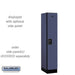 Salsbury 12" Wide Single Tier Designer Wood Locker - 1 Wide - 5 Feet High - 18 Inches Deep - Blue - Black Resettable Combination Locks - Sweatfully