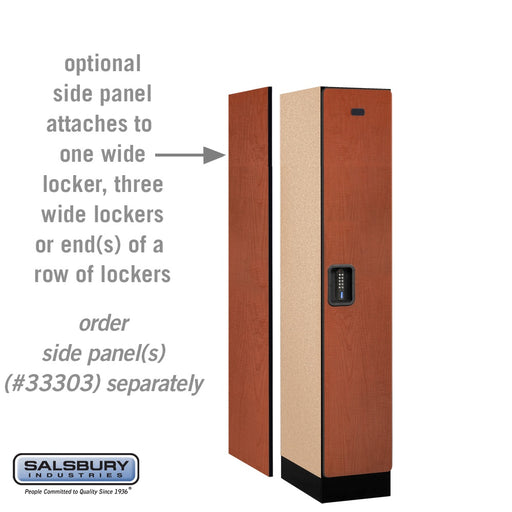 Salsbury 12" Wide Single Tier Designer Wood Locker - 1 Wide - 5 Feet High - 18 Inches Deep - Cherry - Black Electronic Locks - Sweatfully