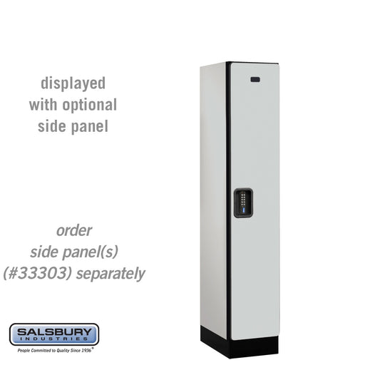 Salsbury 12" Wide Single Tier Designer Wood Locker - 1 Wide - 5 Feet High - 18 Inches Deep - Gray - Black Electronic Locks - Sweatfully