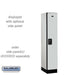 Salsbury 12" Wide Single Tier Designer Wood Locker - 1 Wide - 5 Feet High - 18 Inches Deep - Gray - Black Resettable Combination Locks - Sweatfully