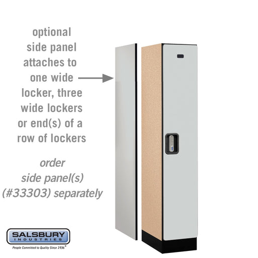 Salsbury 12" Wide Single Tier Designer Wood Locker - 1 Wide - 5 Feet High - 18 Inches Deep - Gray - Silver Electronic Locks - Sweatfully