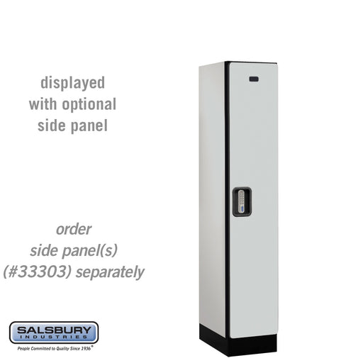 Salsbury 12" Wide Single Tier Designer Wood Locker - 1 Wide - 5 Feet High - 18 Inches Deep - Gray - Silver Electronic Locks - Sweatfully