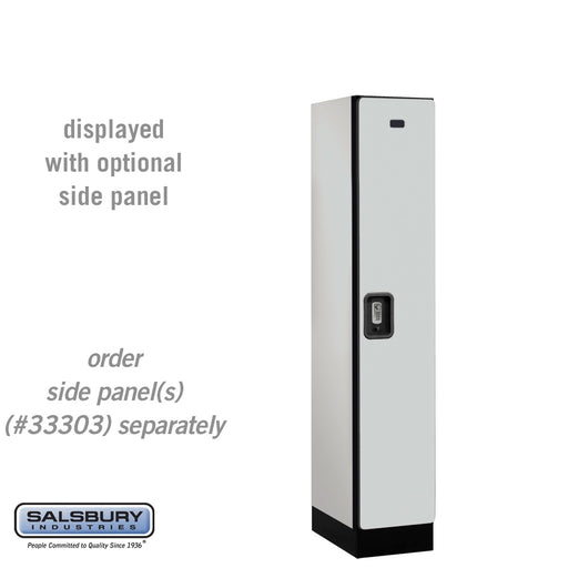 Salsbury 12" Wide Single Tier Designer Wood Locker - 1 Wide - 5 Feet High - 18 Inches Deep - Gray - Silver Resettable Combination Locks - Sweatfully