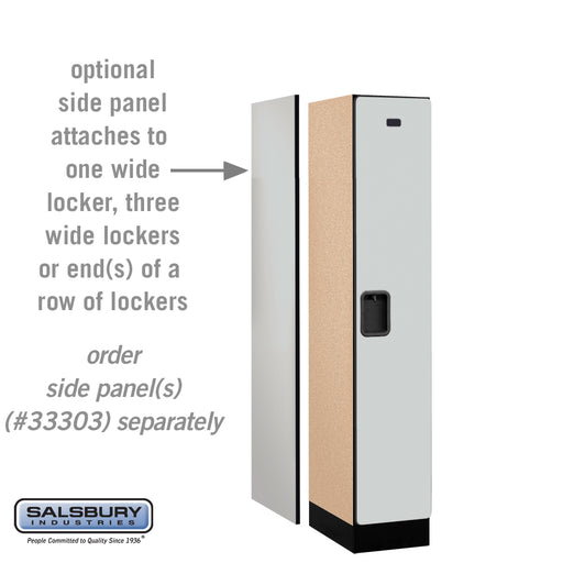 Salsbury 12" Wide Single Tier Designer Wood Locker - 1 Wide - 5 Feet High - 18 Inches Deep - Gray - Hasps - Sweatfully